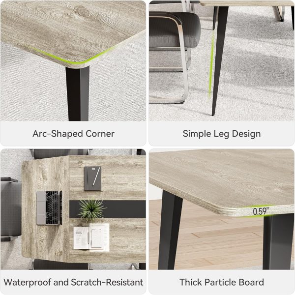 Meeting Room Conference Table for Small Businesses Boat Shaped Meeting Seminar Boardroom Table 6 FT Conference Room Table - Image 4