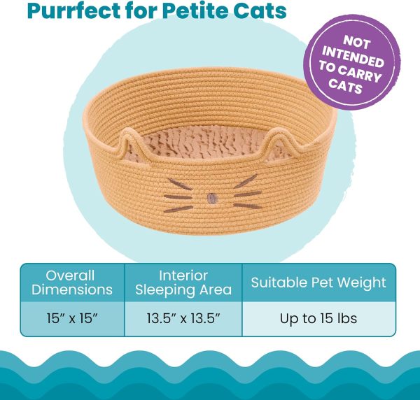 2 in 1 Cat Bed and Storage Basket with Removable Washable Cushion Plush Cotton Rope Bed for Small Cats and Kittens Indoor Use Bamboo Wooden Products Manufacturer - Image 4