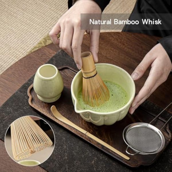 Matcha Bowl and Whisk Set with Bamboo Scoop Sifter Chasen Holder 5 Pcs Matcha Kit for Beginners and Tea Ceremony Matcha Lovers China Products Manufacturer - Image 5
