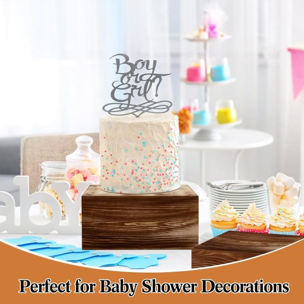 Rustic Wood Display Risers Set of 4 Stackable Wooden Cake Cupcake Stands Black Brown for Dessert Wedding Party Table Decoration China Products Manufacturer - Image 2