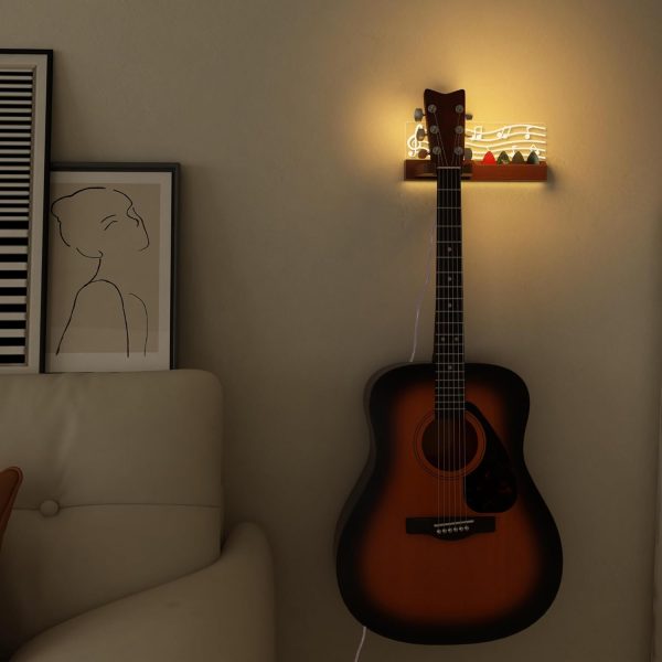 Wood Guitar Wall Mount Stand with Pick Holder Acrylic Hook for Acoustic Electric Bass Ukulele Gift for Men Guitarist Music Lover China Products Manufacturer - Image 5