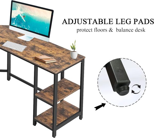 Corner Writing Desk with Storage Cabinet Study for Workstation Studying L Shaped Computer Desk for Home Office - Image 5
