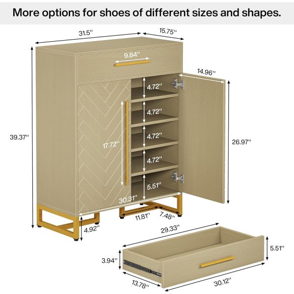 Modern Shoe Rack Organizer with Adjustable Shelves for Hallways Living Room Entryway - Image 2