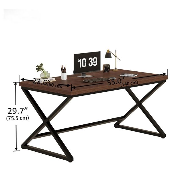 Stylish Work Desk for Home Office Writing Study Desk for Writers Gaming Laptop Workstation Executive Computer Table - Image 7
