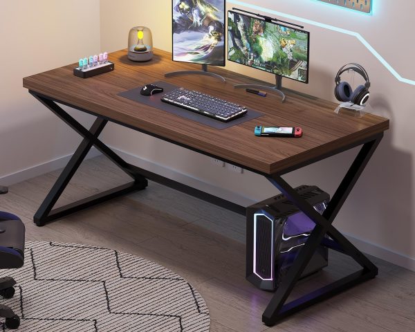 Stylish Work Desk for Home Office Writing Study Desk for Writers Gaming Laptop Workstation Executive Computer Table