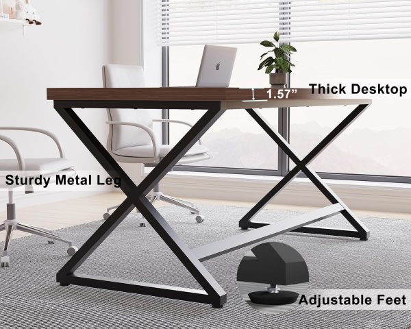 Stylish Work Desk for Home Office Writing Study Desk for Writers Gaming Laptop Workstation Executive Computer Table - Image 4
