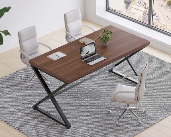 Stylish Work Desk for Home Office Writing Study Desk for Writers Gaming Laptop Workstation Executive Computer Table - Image 2