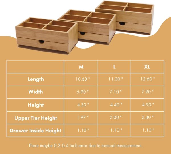 Natural Bamboo Makeup Organizer with Removable Drawer Compact Wooden Storage Box for Cosmetics Jewelry and Personal Items China Products Manufacturer - Image 7
