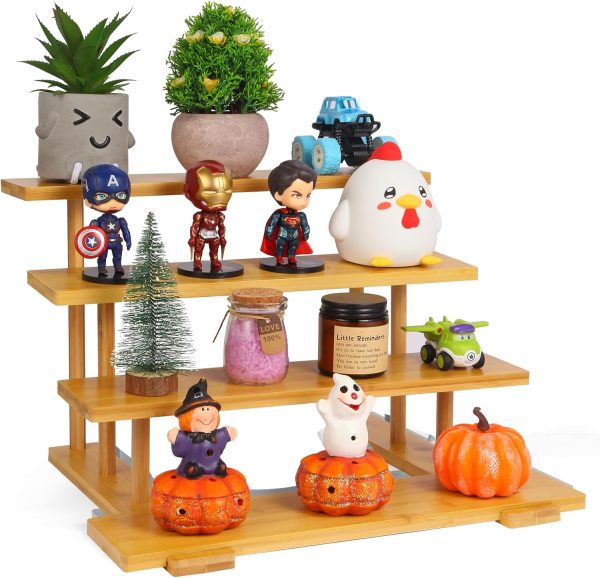 3 and 4 Tier Bamboo Display Rack Perfume and Cosmetic Organizer Multipurpose Storage Shelf for Bathroom Kitchen Counter Vanity or Dessert Stand China Products Manufacturer - Image 7