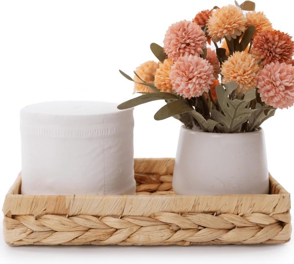 Durable Rattan Style Bathroom Tray 16x6 Inch Toilet Tank Organizer Vanity Tray for Storage and Decor China Products Manufacturer - Image 7