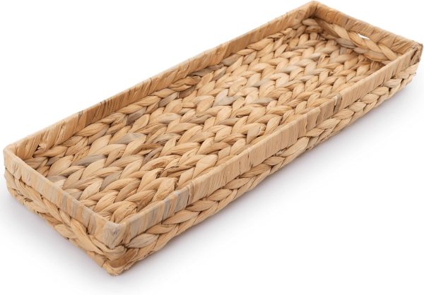 Durable Rattan Style Bathroom Tray 16x6 Inch Toilet Tank Organizer Vanity Tray for Storage and Decor China Products Manufacturer - Image 6