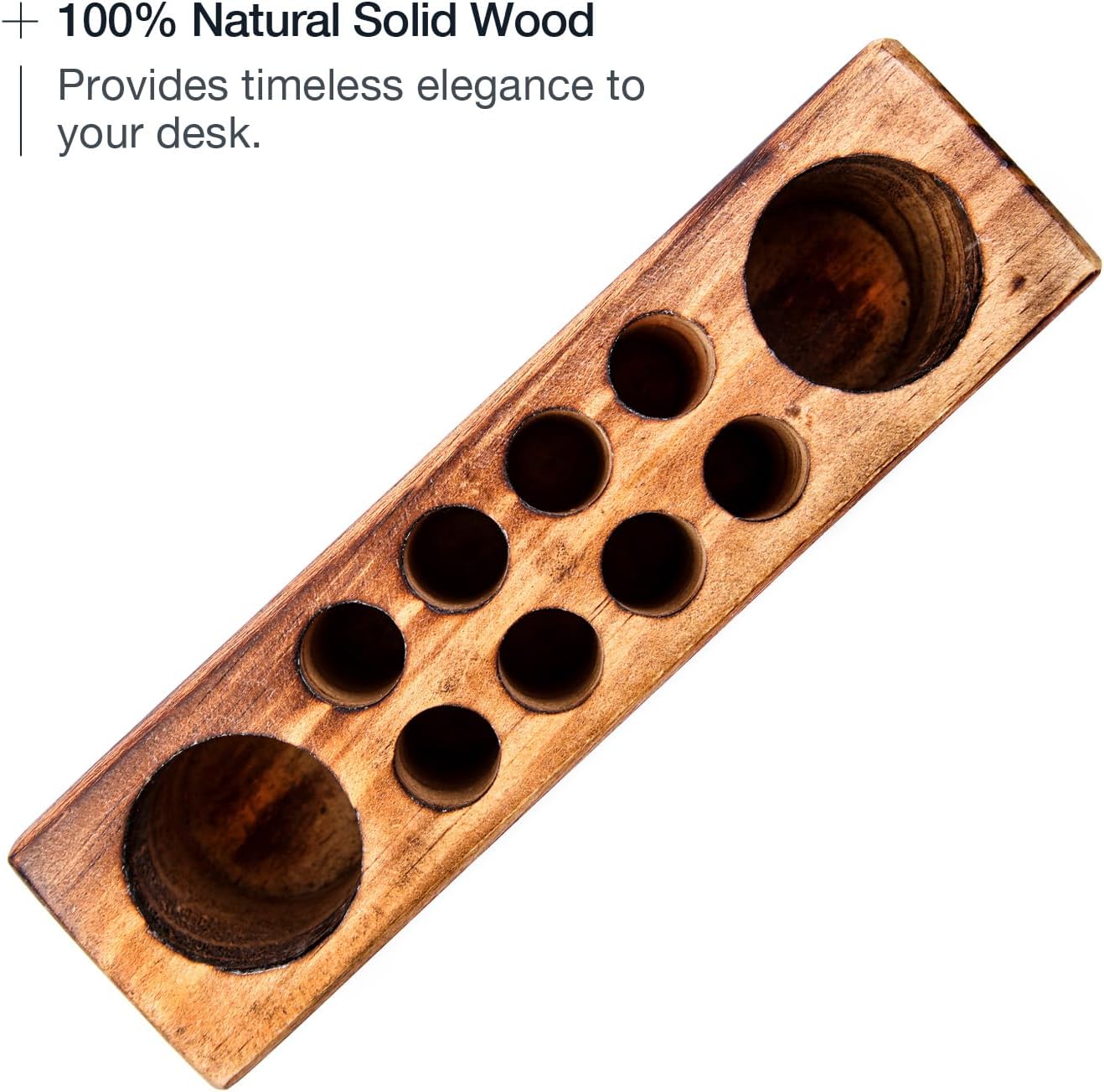 Solid Pine Wood Pen Holder for Desk – Rustic Wooden Pencil Organizer Cup for Fountain Pens and Office Accessories – Natural Desktop Organizer for Home or Office China Products Manufacturer - Image 5