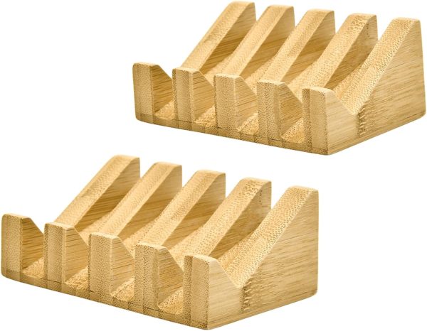 2PCS Bamboo Soap Dish Self Draining Wooden Soap Holder with Waterproof Coating and Anti-Slip Feet Eco-Friendly Bar Soap Saver for Bathroom and Kitchen China Products Manufacturer