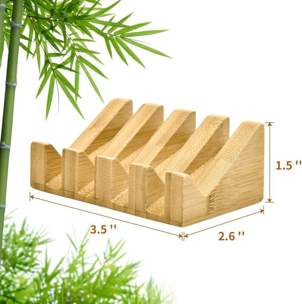 2PCS Bamboo Soap Dish Self Draining Wooden Soap Holder with Waterproof Coating and Anti-Slip Feet Eco-Friendly Bar Soap Saver for Bathroom and Kitchen China Products Manufacturer - Image 6