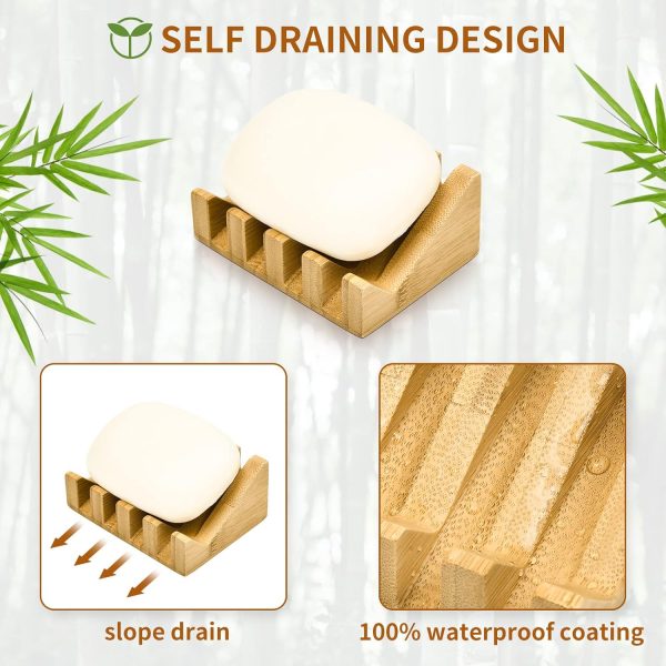 2PCS Bamboo Soap Dish Self Draining Wooden Soap Holder with Waterproof Coating and Anti-Slip Feet Eco-Friendly Bar Soap Saver for Bathroom and Kitchen China Products Manufacturer - Image 5