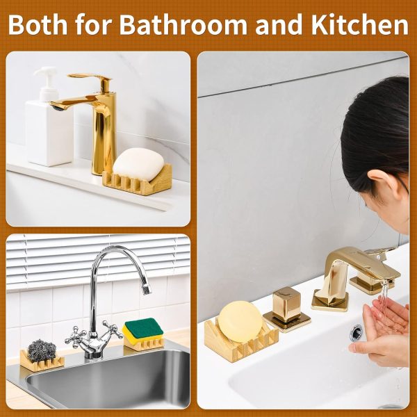 2PCS Bamboo Soap Dish Self Draining Wooden Soap Holder with Waterproof Coating and Anti-Slip Feet Eco-Friendly Bar Soap Saver for Bathroom and Kitchen China Products Manufacturer - Image 3