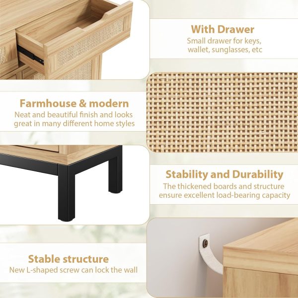 Entryway Shoe Cabinet with Doors Dustproof Adjustable Shelves Ideal for Sneakers Boots Storage Doors Multi Layer Shoe Storage China Factory - Image 3