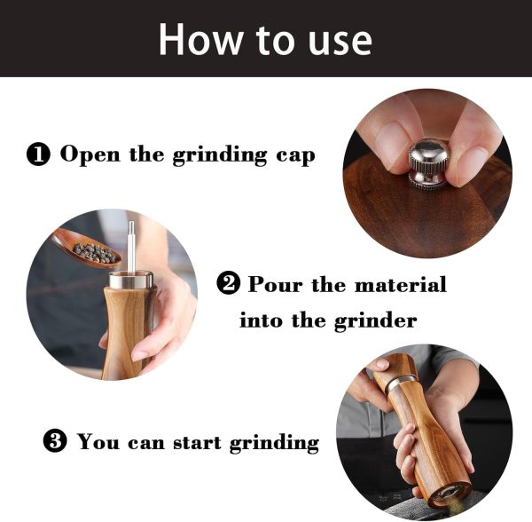 Manual Salt and Pepper Grinding Machine Kitchen Tool with Adjustable Coarseness for Cooking Seasoning China Factory - Image 4