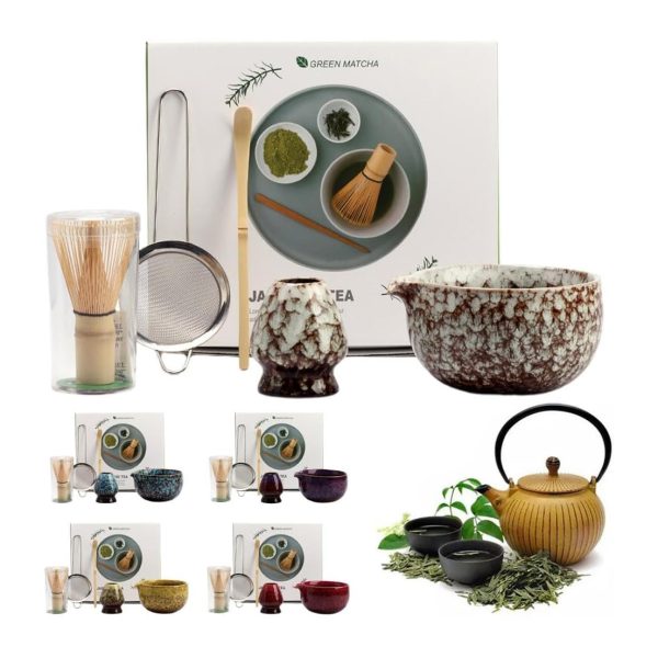 Matcha Kit with Matcha Bowl Spout Bamboo Whisk Tea Scoop Whisk Holder Scoop Holder Powder Strainer Making Kit for Matcha Lovers China Factory - Image 5