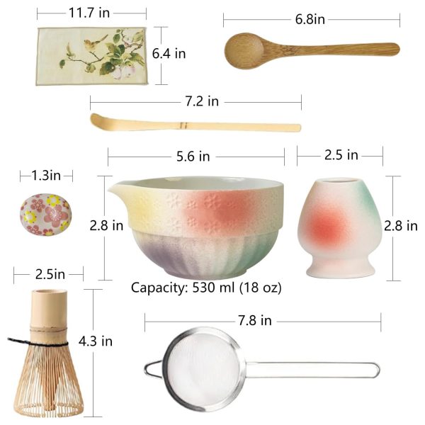 Matcha Whisk Set with Ceramic Bowl Scoop Spoon Filter Whisk China Factory - Image 6