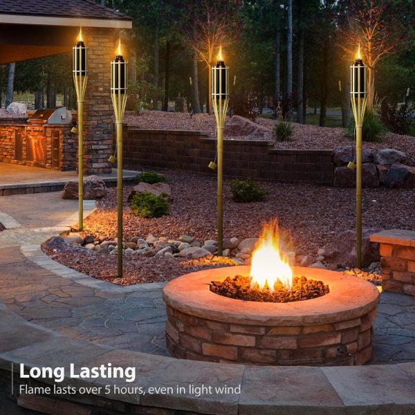 Bamboo Torches Oil Lamp 4 Feet Tall for Outside Eco Friendly Durable for Party Camping Decor Outdoor Evening Use China Supplier - Image 4