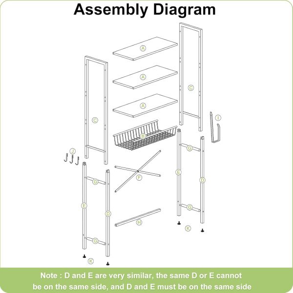 4 Tier Bathroom Organizer Shelf Over Toilet with Adjustable Shelf Space Saving for Shampoo Towel Storage China Factory - Image 3