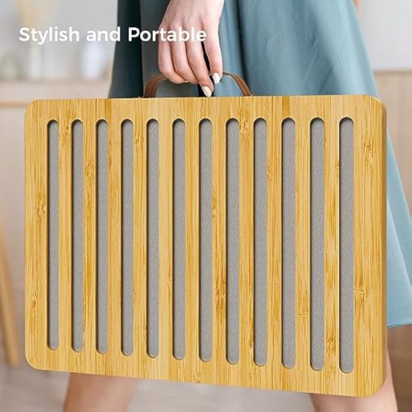 Stone Dish Drying Mat for Kitchen Counter Fast Drying Diatomaceous Earth Pad with Bamboo Foldable Case Water Absorbing Sink Rack for Dishes Cups Fruits and Utensils China Products Manufacturer - Image 7