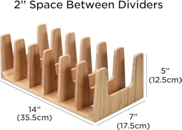 Kitchen Cabinet Organizer Bamboo Pot and Pan Rack Multiuse Lid Holder Durable Sturdy Bamboo Cookware Organizer for Inside Cabinet Cutting Boards and Dishes China Products Manufacturer - Image 4