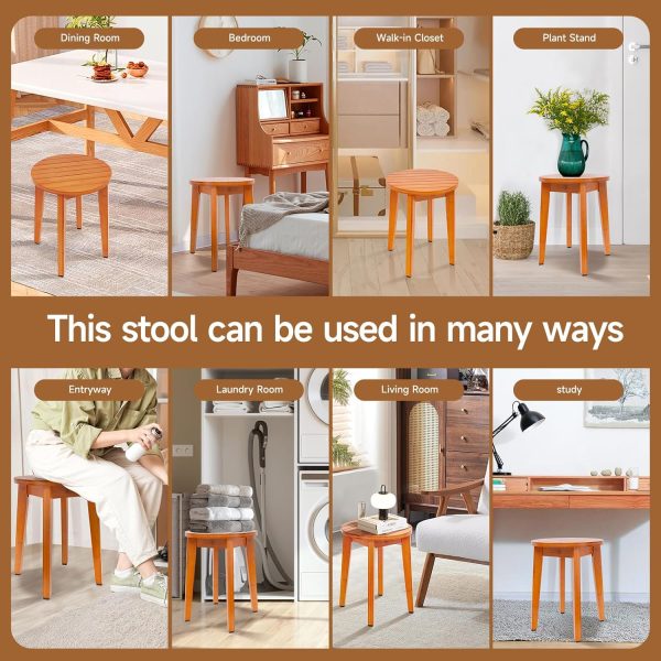 Round 16 Inch Bamboo Shower Stool Waterproof Bathroom Chair Wooden Bath Corner Bench Seat Non Slip Bamboo Shaving Stool China Products Manufacturer - Image 7