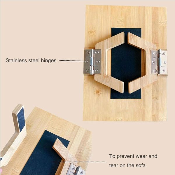 Bamboo Sofa Arm Tray Adjustable Size Fits Most Sofa Arms Convenient for Snacking Watching TV for Daily Use China Factory - Image 7