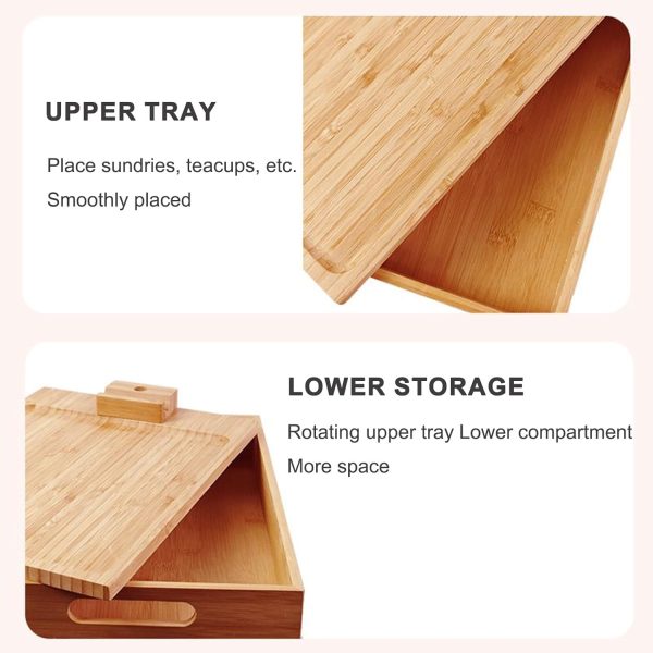 Bamboo Sofa Arm Tray Adjustable Size Fits Most Sofa Arms Convenient for Snacking Watching TV for Daily Use China Factory - Image 4