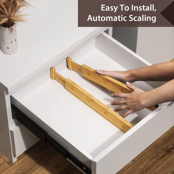 Adjustable Bamboo Drawer Dividers Organizers Durable Structure Fits Most Drawer Sizes China Factory - Image 7