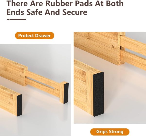 Adjustable Bamboo Drawer Dividers Organizers Durable Structure Fits Most Drawer Sizes China Factory - Image 6