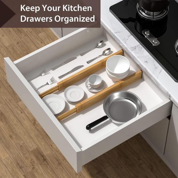 Adjustable Bamboo Drawer Dividers Organizers Durable Structure Fits Most Drawer Sizes China Factory - Image 3