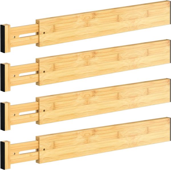 Adjustable Bamboo Drawer Dividers Organizers Durable Structure Fits Most Drawer Sizes China Factory