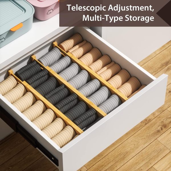 Adjustable Bamboo Drawer Dividers Organizers Durable Structure Fits Most Drawer Sizes China Factory - Image 2