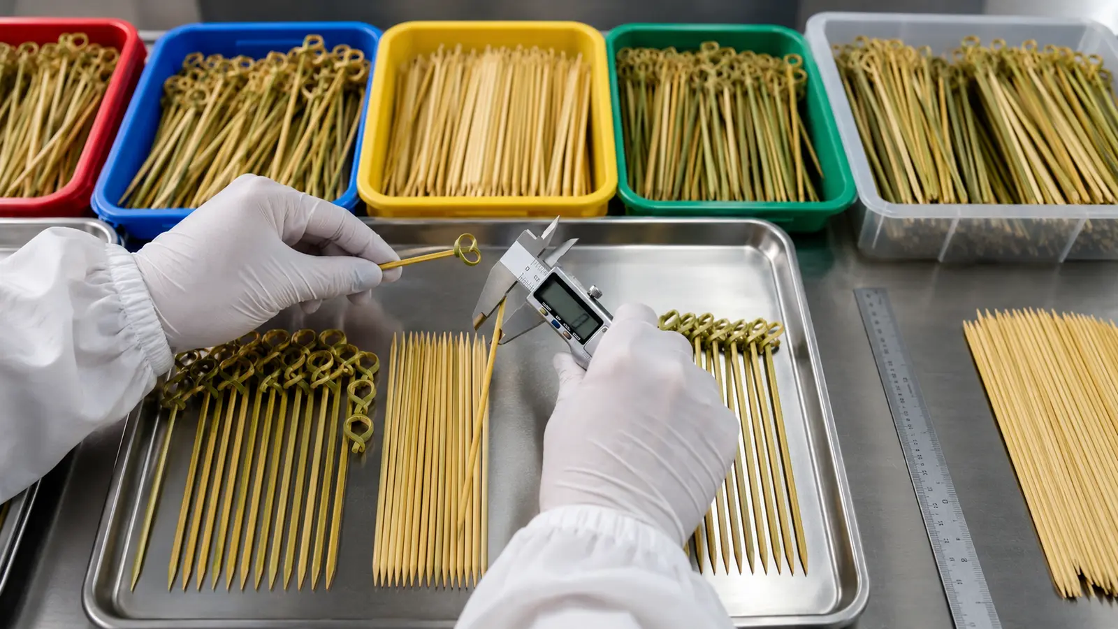 Bamboo picks manufacturer checking length and quality