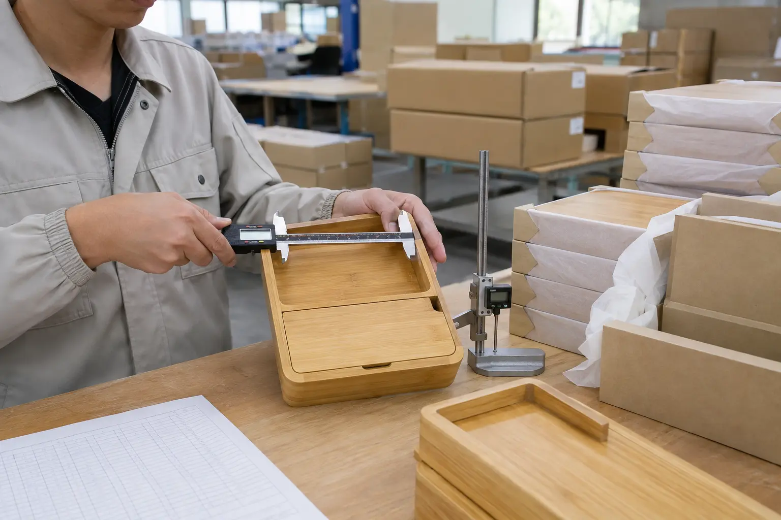 Quality inspection and protective packaging for bamboo rolling tray wholesale orders