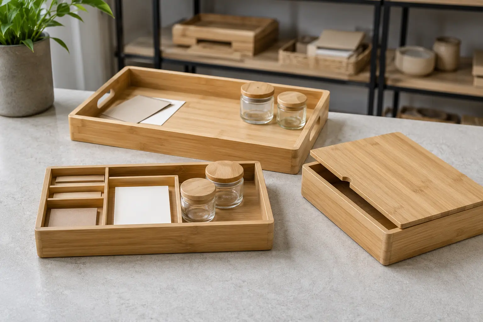 Wholesale assortment of bamboo rolling trays with lids and compartments