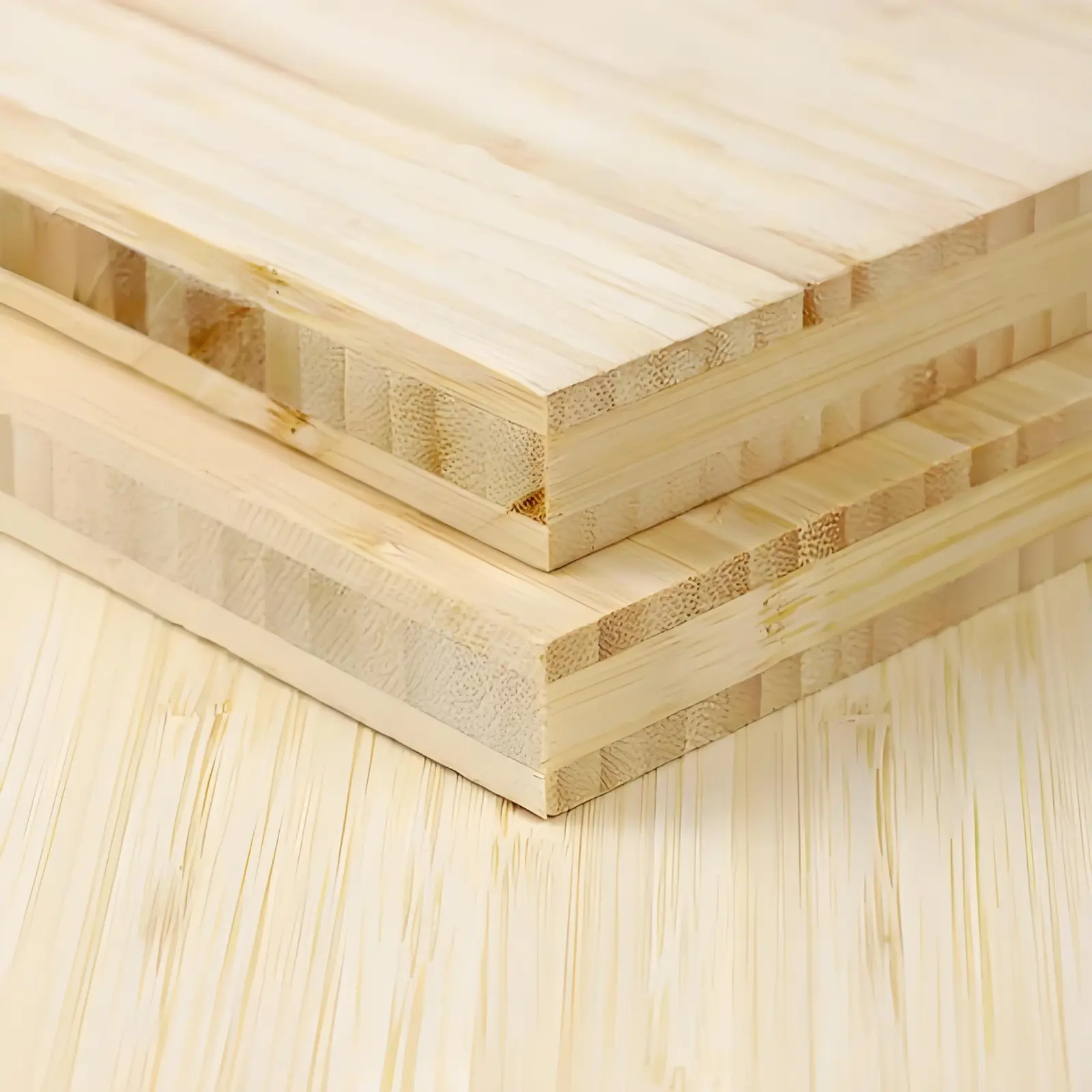 Cross-laminated bamboo plywood without edge banding showing alternating layers