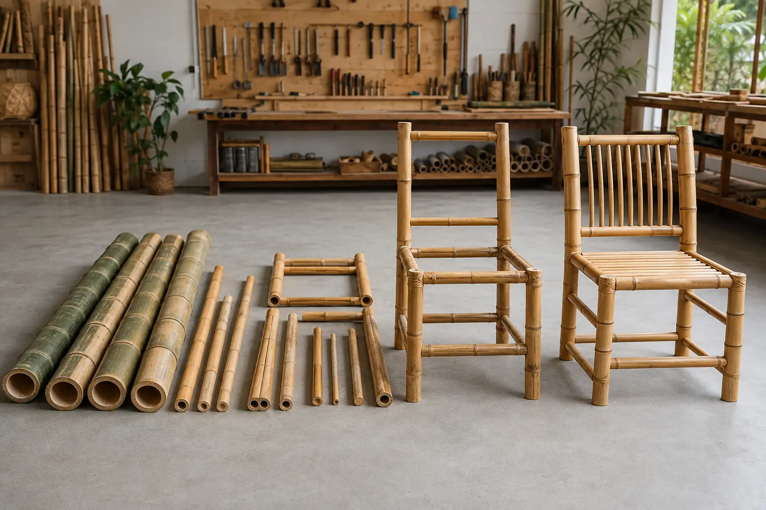 How to make a bamboo chair from prepared culms to a finished frame