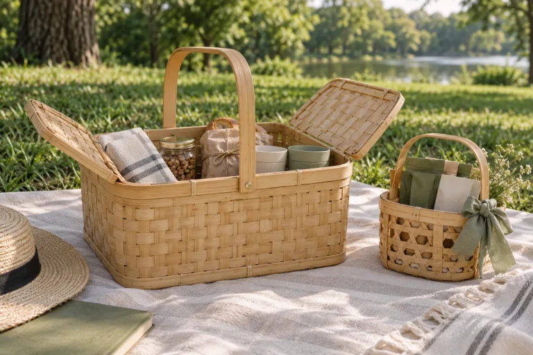 bamboo picnic and gift baskets