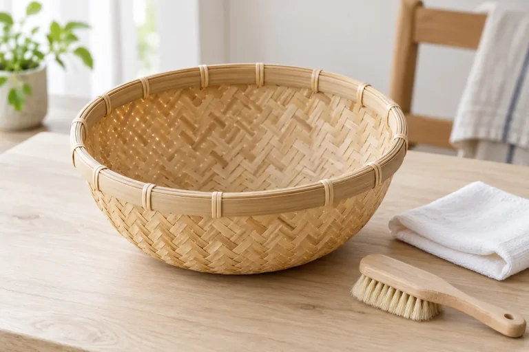 how to clean bamboo baskets